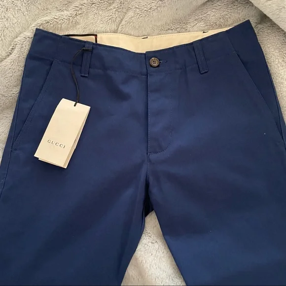 NWT Gucci Chinos Pants Navy Blue - Picture 2 of 4